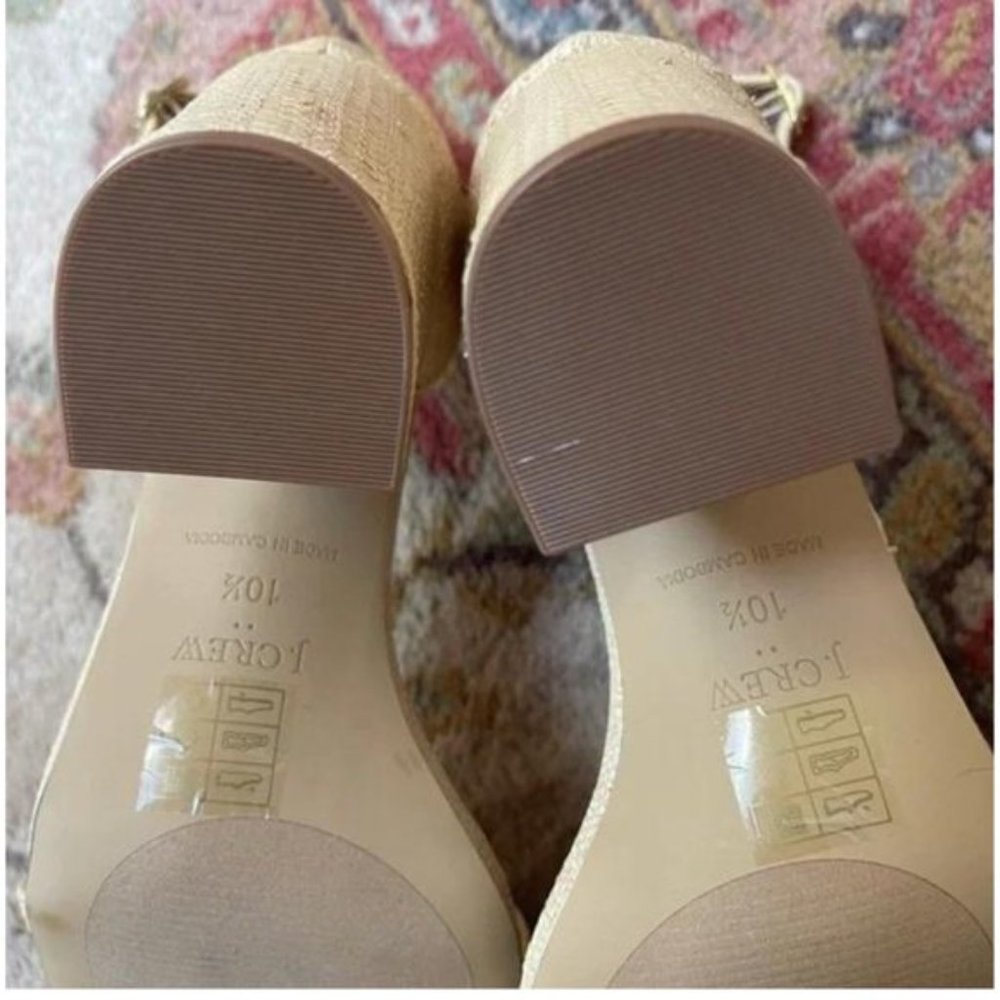 J. Crew Raffia Block Heel Sandals Size 10.5 - Picture 3 of 5